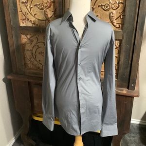 Express for Mens Grey Button Up Dress Shirt (Size : XS)